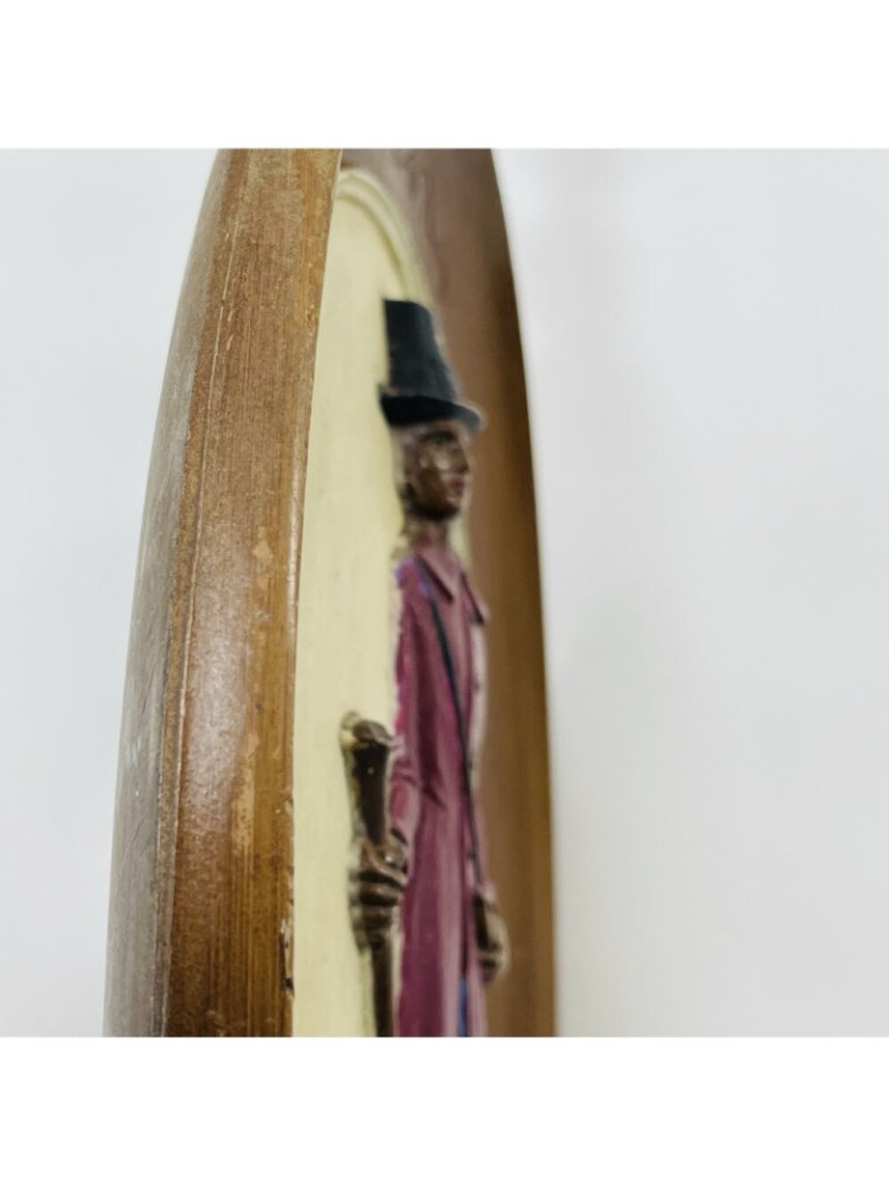 Syroco Plaque Puritan Man Oval Molded Embossed Military Soldier Wall Hang Army - Picture 12 of 12